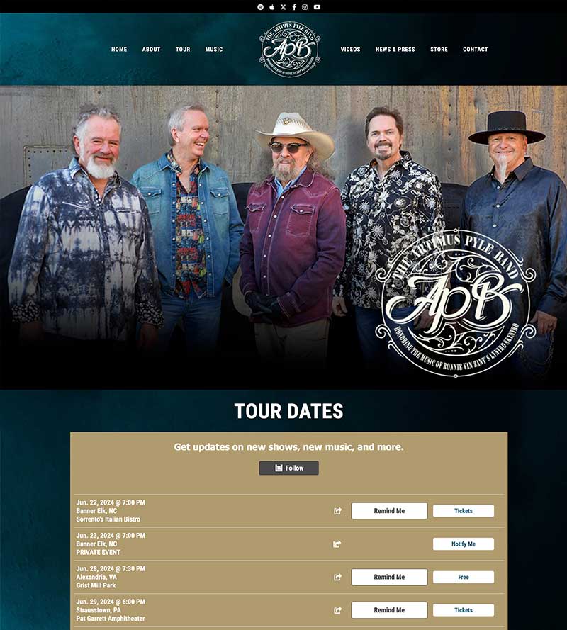 Artimus Pyle Band: Small Business Website Case Study image artimus-2024.jpg