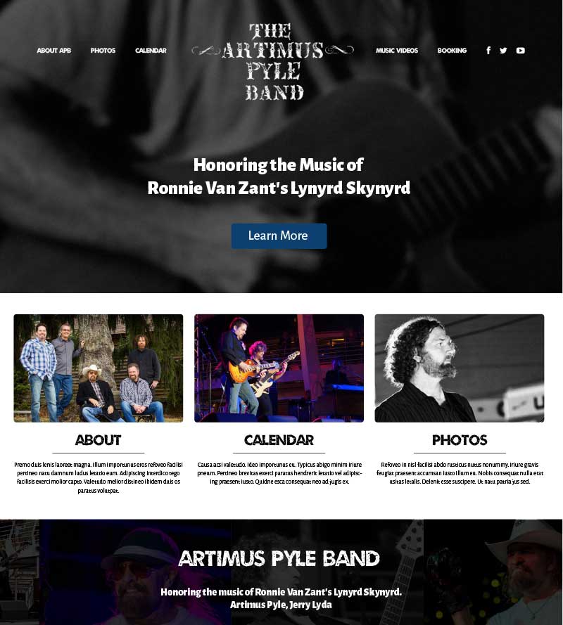 Artimus Pyle Band: Small Business Website Case Study image artimus-old.jpg