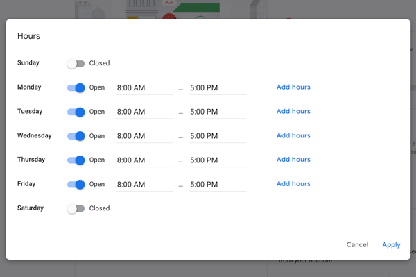 Your Private School: Cube Creative Design & Marketing image Google My Business: Dashboard Hours