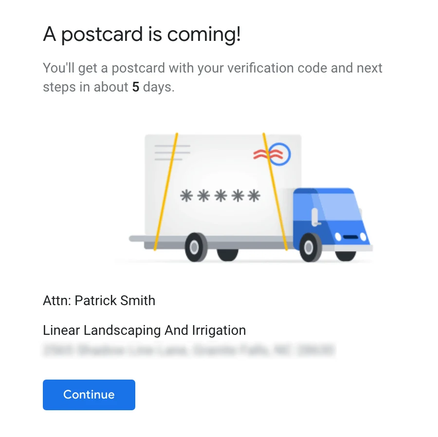 A Deep Dive Into Google My Business Listings image Google My Business Step 12: Postcard is on its way!