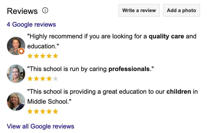 Perfect Your School's Digital First Impression image google reviews resurrection lutheran school