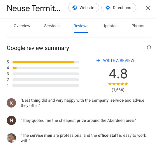 Why Your Pest Control Win the Google 3-Pack Needs image The Neuse: Google Profile Reviews