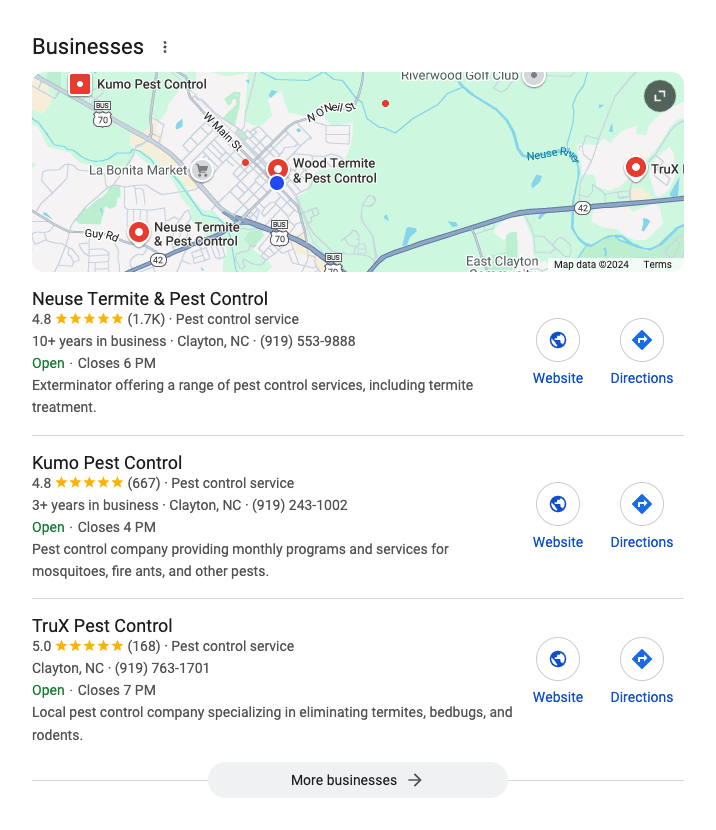 Why Your Pest Control Win the Google 3-Pack Needs image The Neuse: Google Local 3 Pack