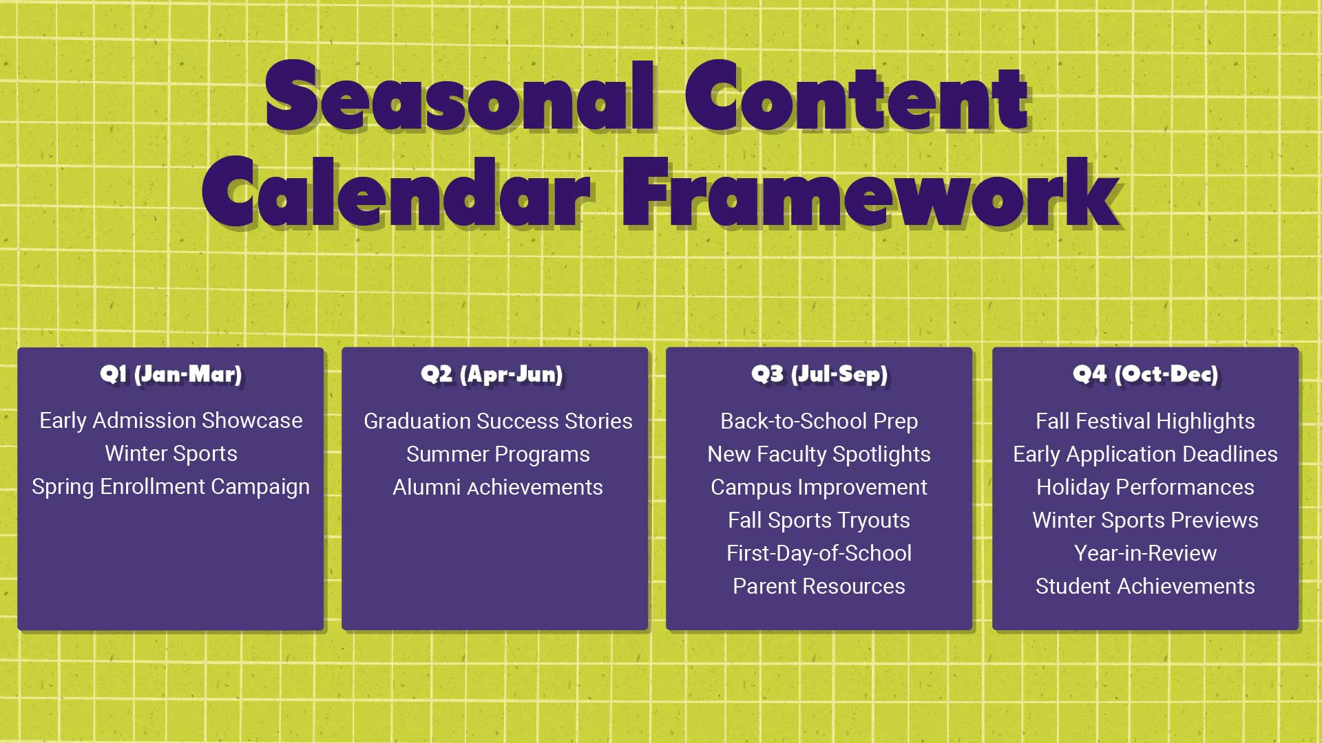 School Marketing Strategy From Scratch: Where to Begin image seasonal program calendar framework