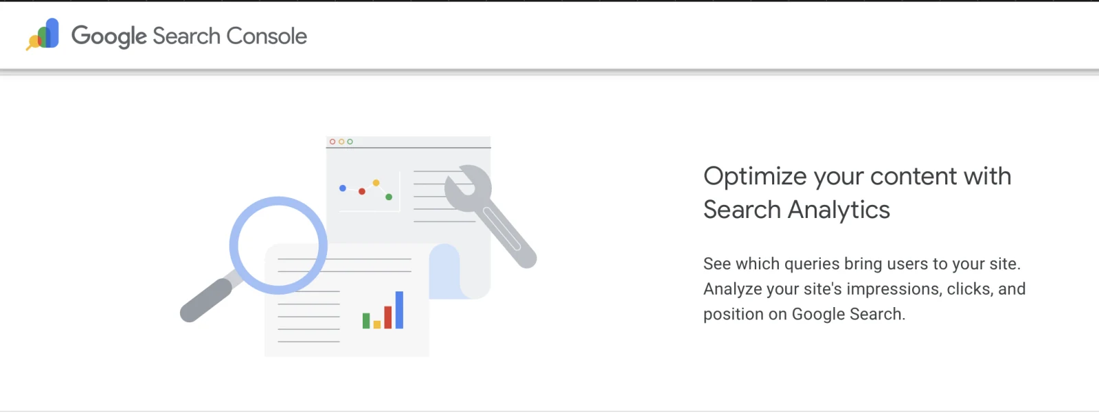 Google Search Console used for analyzing data insights and optimizing content
