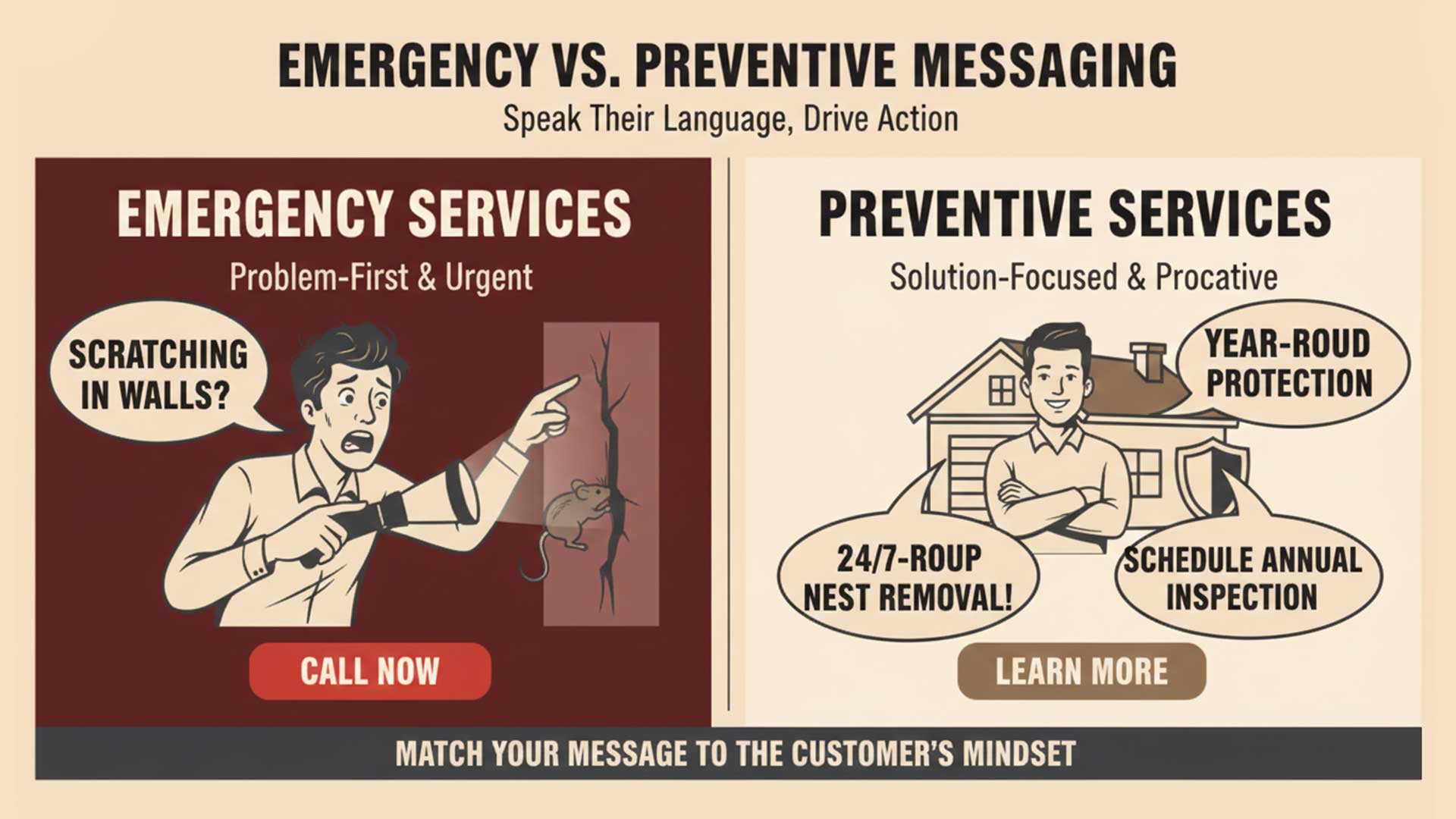 Technical SEO for Pest Control: The Complete 2026 Guide image Emergency Versus Preventive Messaging