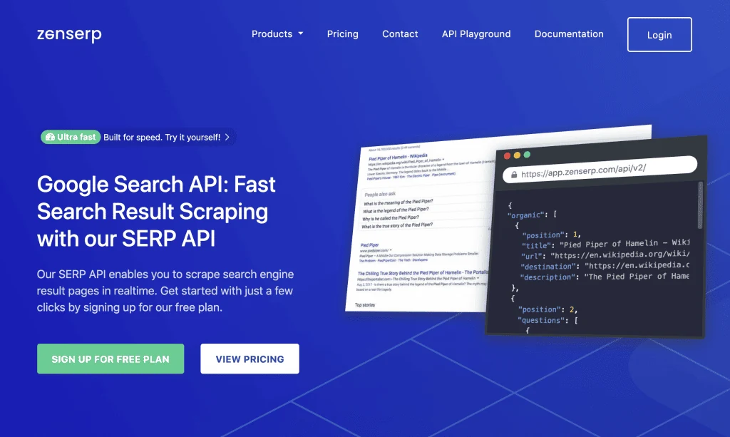Zenserp screenshot