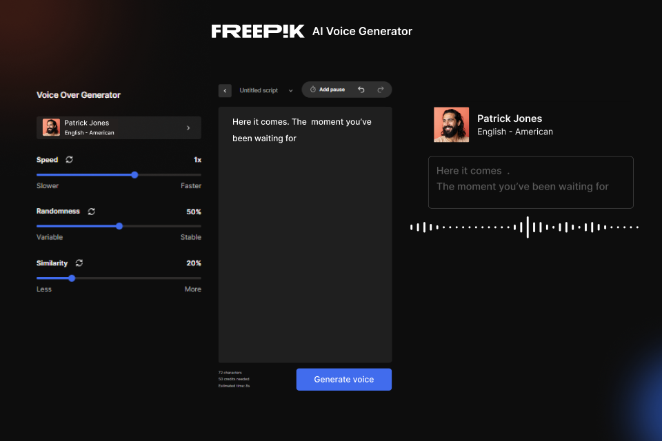 Creative Market Evolution Through Freepik AI Tools image Freepik AI Voice Generator