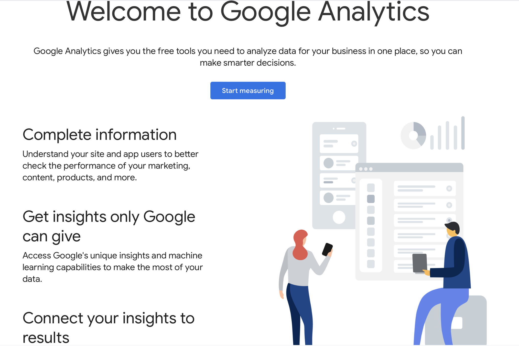 Google Analytics, specifically GA4, used for tracking and measuring website traffic