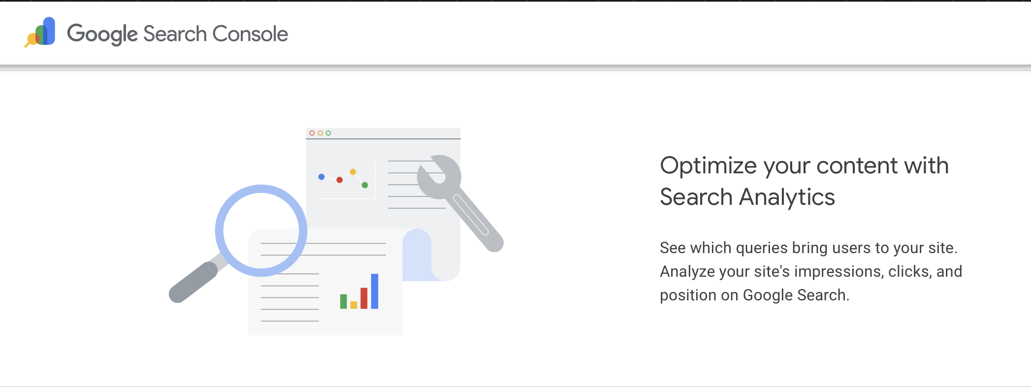 Google Search Console used for analyzing data insights and optimizing content