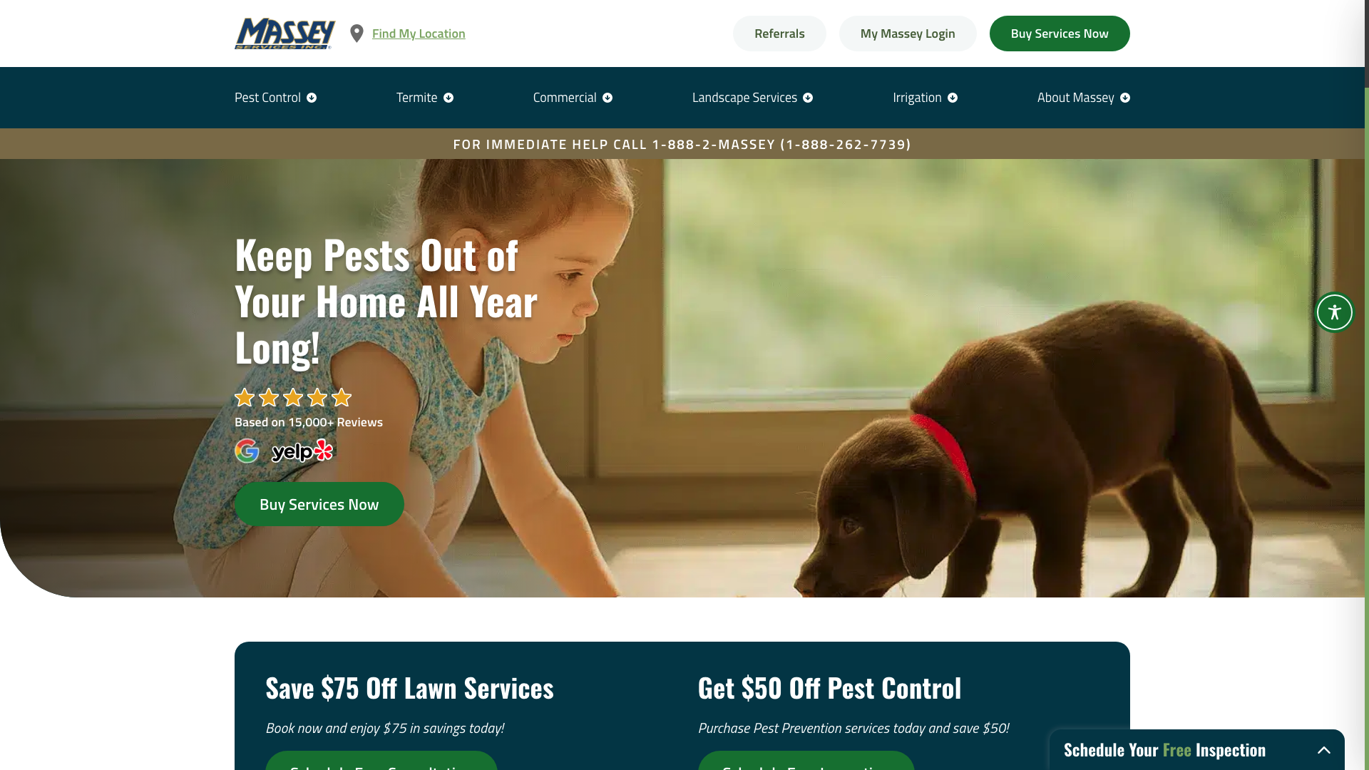 Why Certain Layouts Instantly Feel “Right”: the Psychology image Screenshot showing Massey Services Inc.