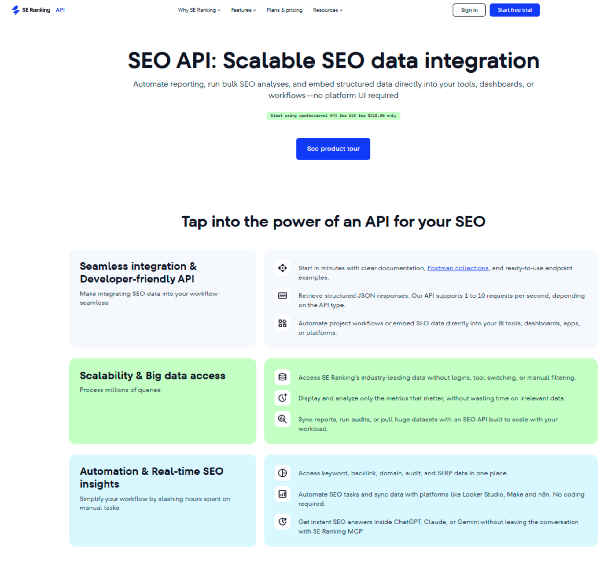 6 Alternatives to Ahrefs for SEO Experts in 2026 image SE Ranking API screenshot