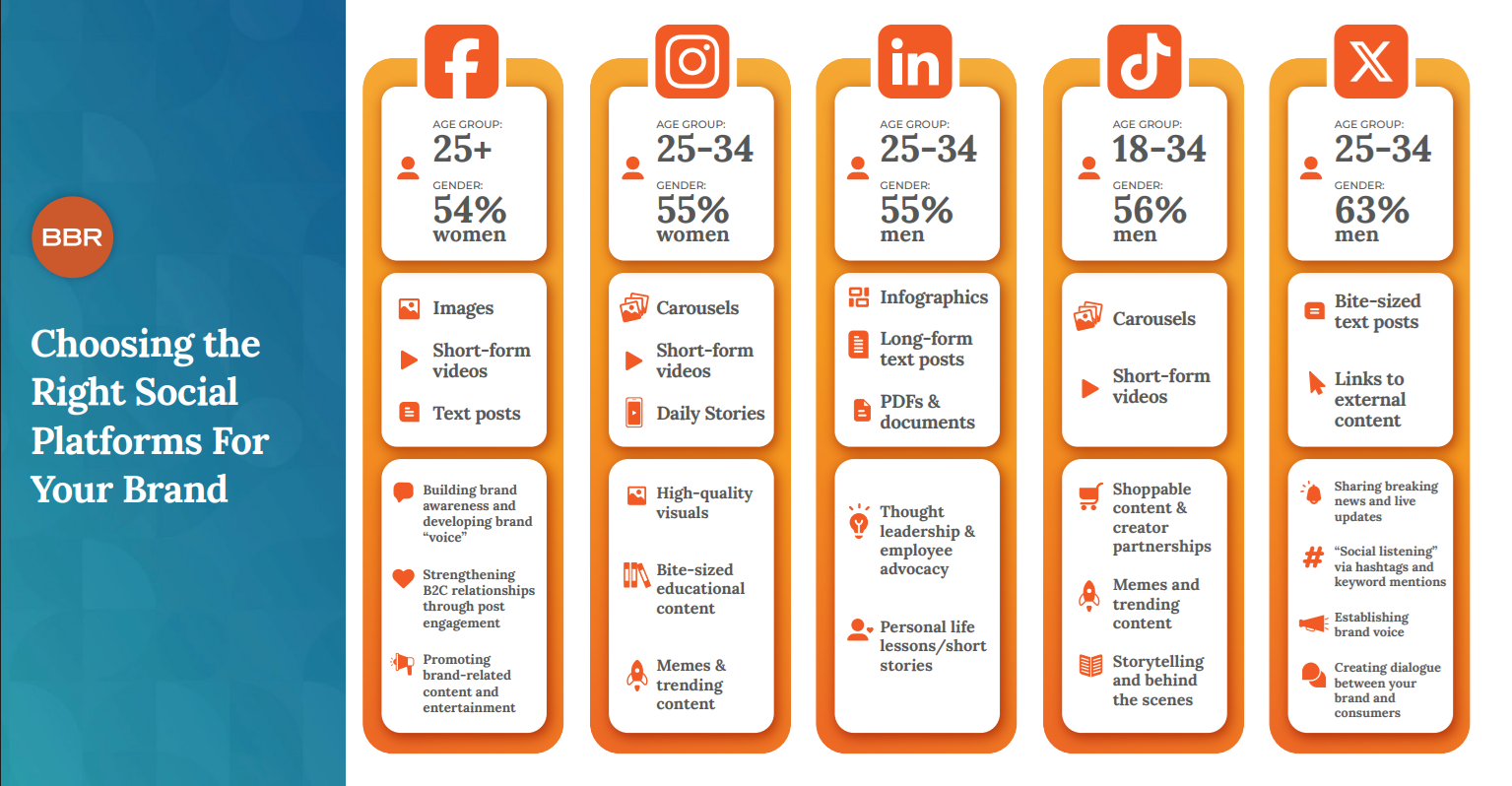 10 Social Media Content Ideas for Home Service Businesses image An infographic with the most popular social media platforms