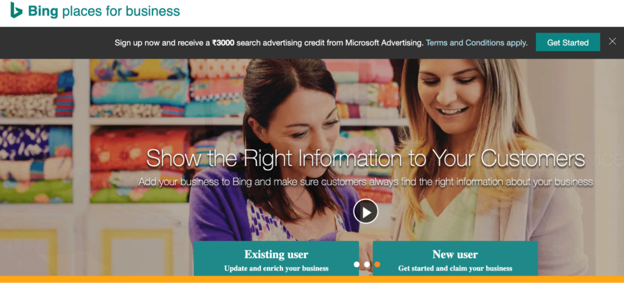 Bing Places for Business- Home Page