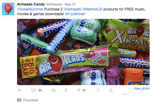 Social Ad On Twitter Promoted Tweet By Airheads Social Ad On Twitter Promoted Tweet By Airheads