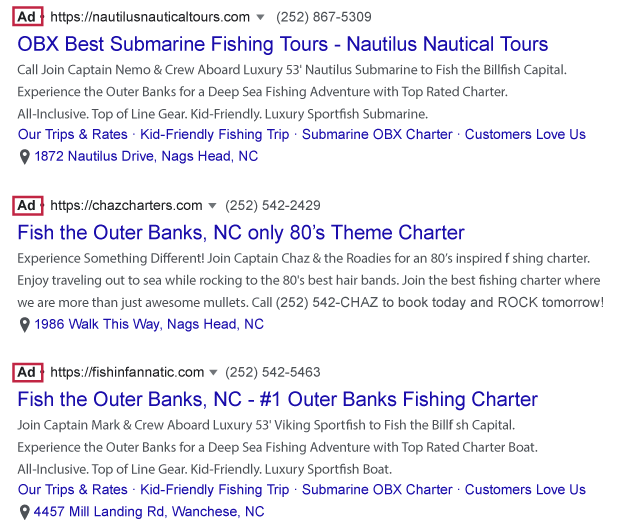 Local Pay-Per-Click Advertising | Cube Creative Design image Google Local PPC Ad Example